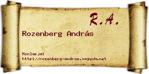 Rozenberg András névjegykártya